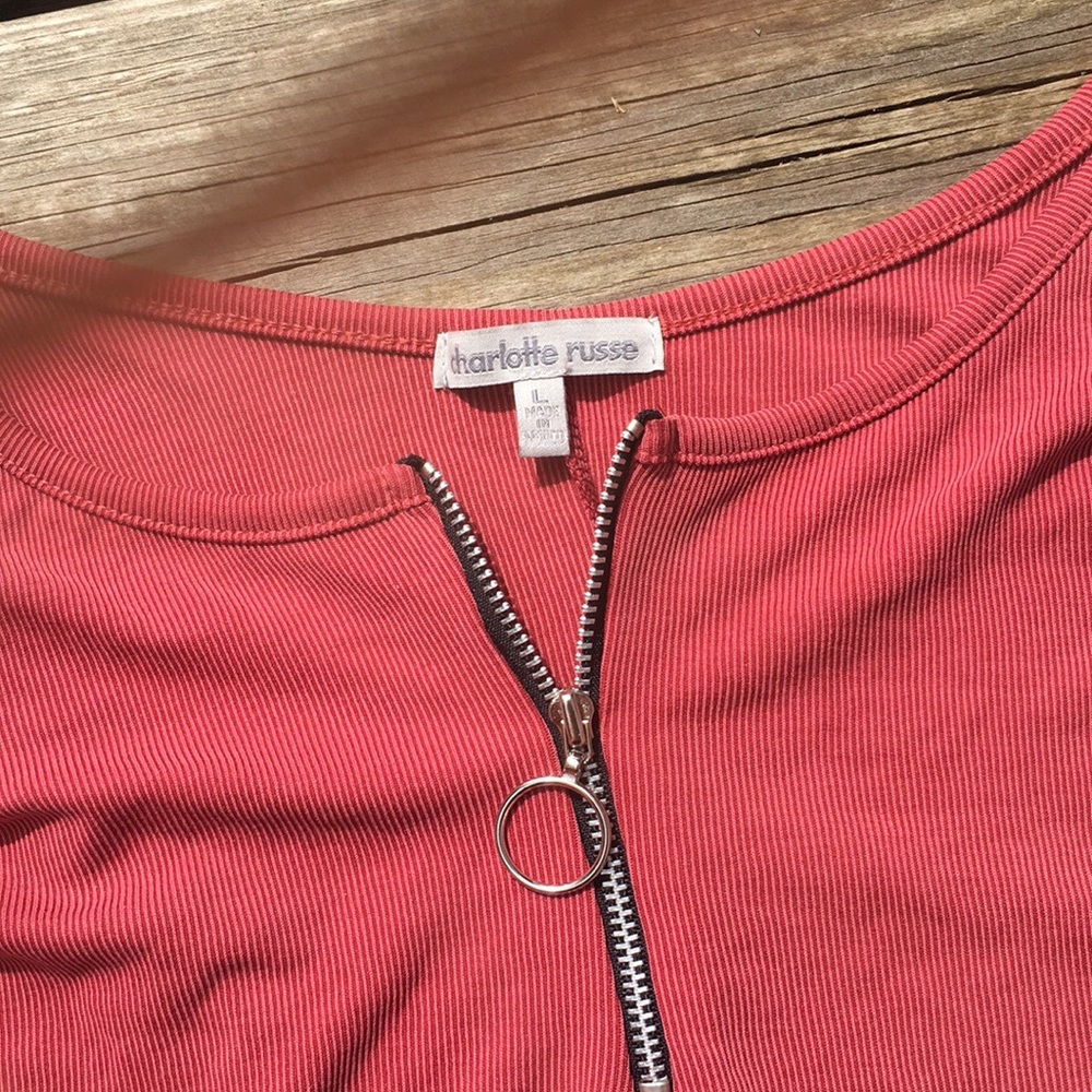 Red Ribbed Bodysuit - Picture 2 of 2
